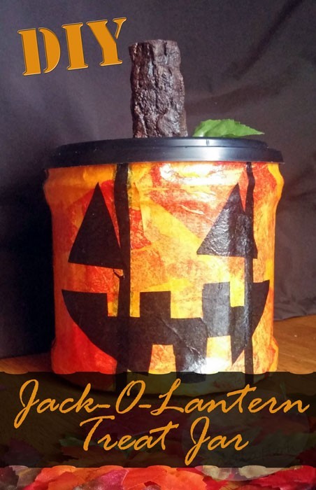 Celebrate Autumn with this fun and functional DIY Jack-O-Lantern treat jar!