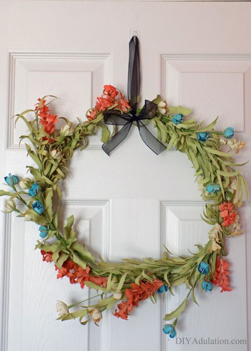 Easy and Gorgeous DIY Spring Wreath - DIY Adulation