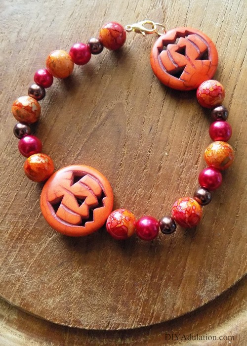 Pretty Spooky DIY Jack-O-Lantern Bracelet