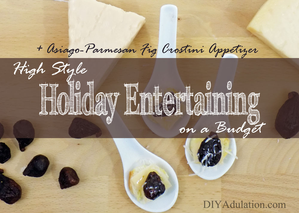 Asiago-Parmesan fig crostini appetizers are a perfect mix of savory and sweet. This year wow your guests with high style holiday entertaining on a budget! #ad #StellaCheeses #QualitySince1923