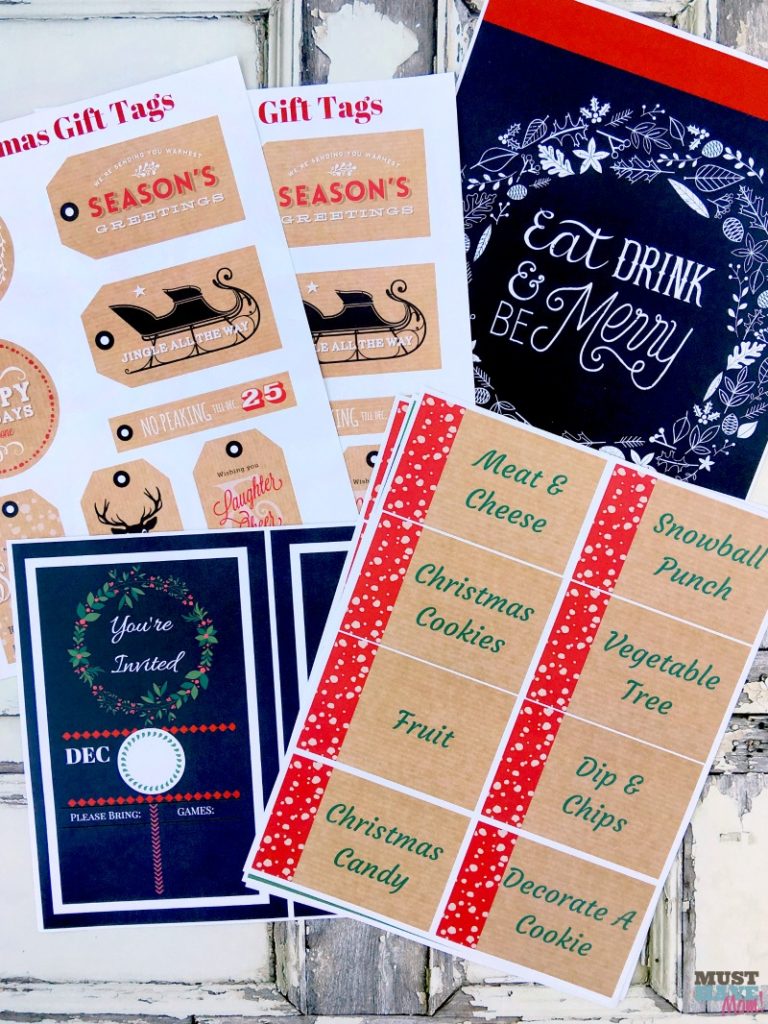 Prevent holiday overwhelm easily is by utilizing free Christmas printables. This round up will have you covered from holiday parties to kids’ games. 