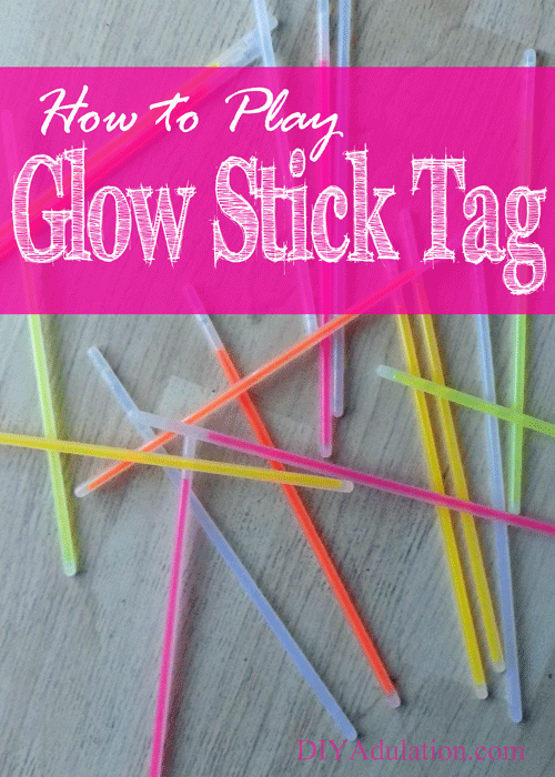Looking for a quick and easy game for your next party or family night? Find out how to play glow stick tag and snag a free printable of the rules!