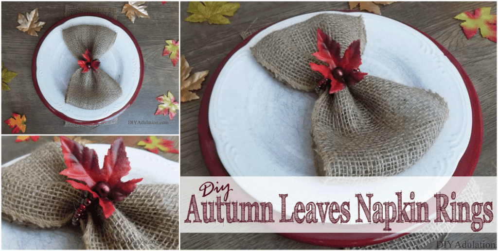 Dress up your holiday place settings without fancy china. These DIY beaded autumn leaves napkin rings instantly add an elegant and festive touch.