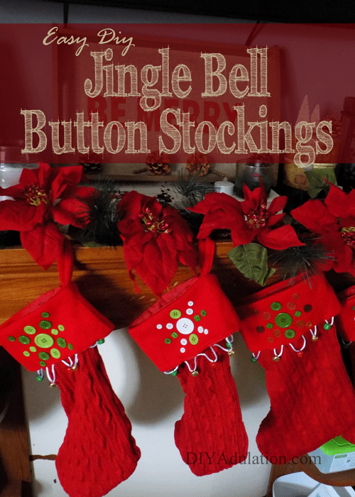 Easy DIY Jingle Bell Button Stockings