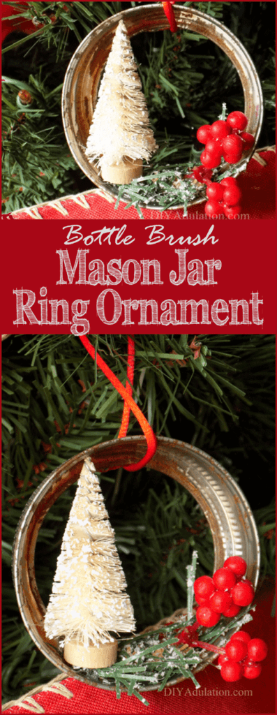 Bottle Brush Mason Jar Ring Ornament DIY Adulation