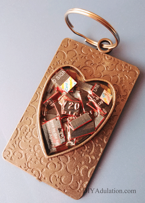 Heart Credit Card Keychain with Key Ring Attached