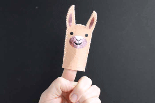 DIY Llama Puppet on Finger