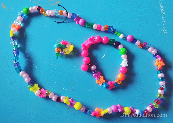Kid Made Colorful Beaded Jewelry Set