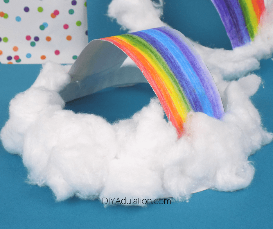 Close Up of Paper Plate Preschool Rainbow Craft