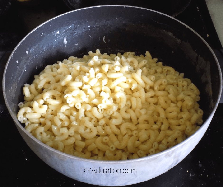 Cooked Macaroni in Stock Pot