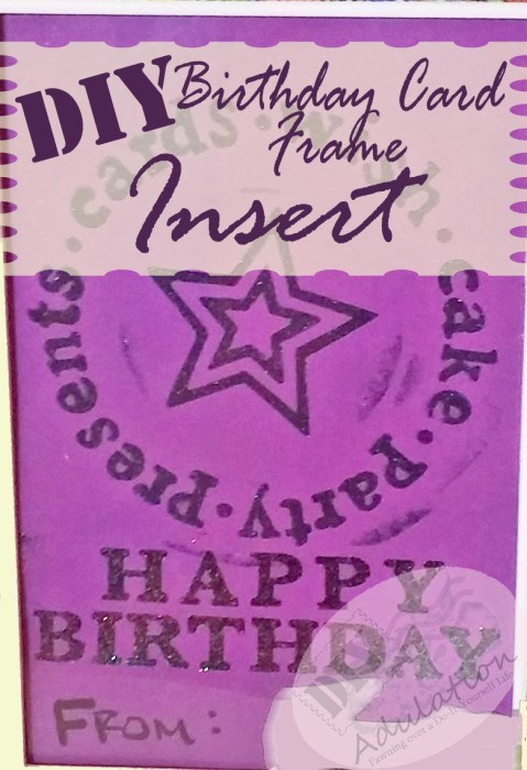 Birthday Card Frame Insert