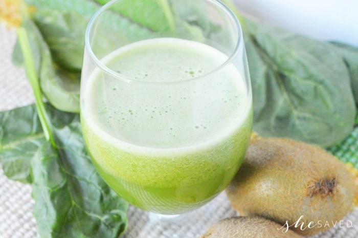 Glass of kiwi green juice