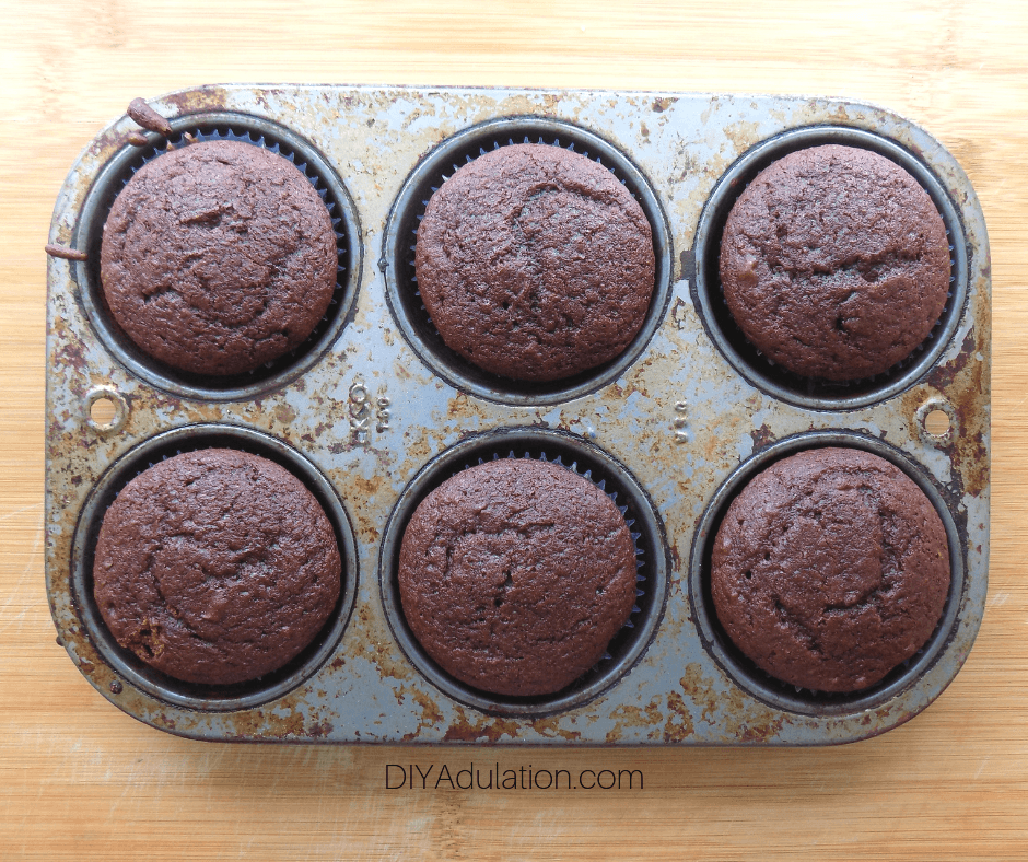 Pan of Chocolate Cupcakes