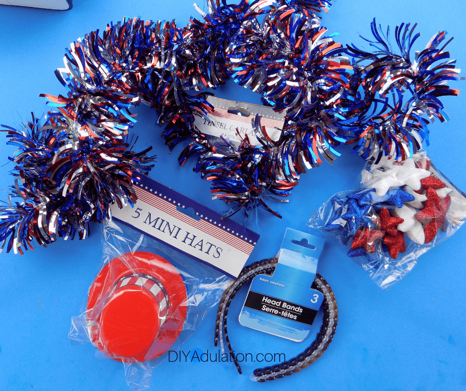 Patriotic Decorations and Pack of Headbands