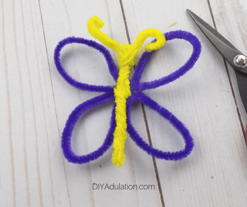 Pipe Cleaner Butterfly with Curled Antennae
