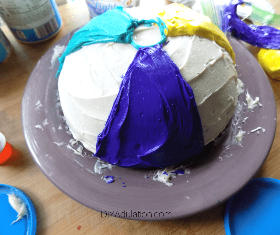 Purple Icing Spread on Cake