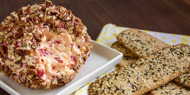 Smoked red pepper cheese ball