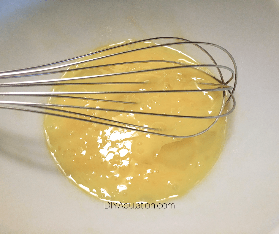 Whisked Eggs in Bowl