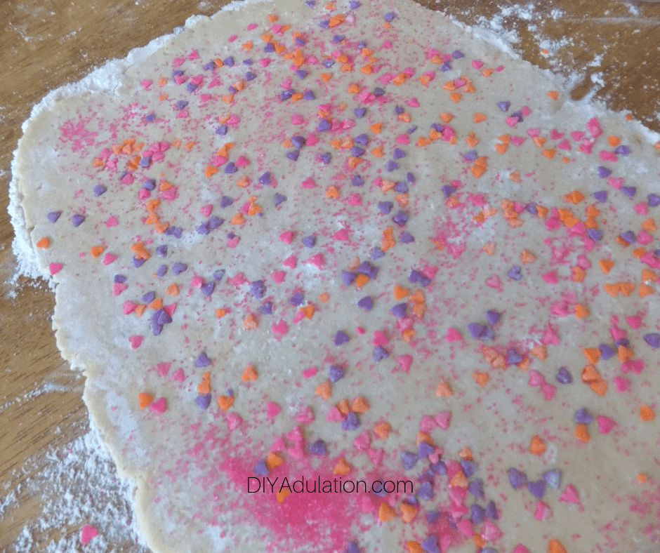 Colorful Sprinkled Rolled Out Dough