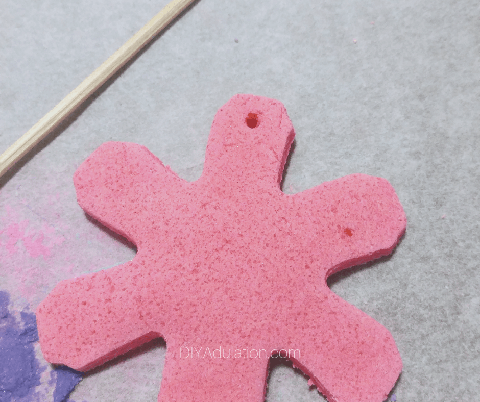 Hole in Pink Snowflake