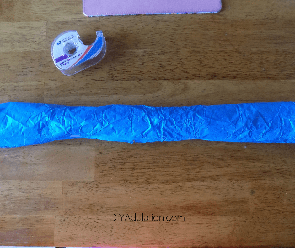 Rolled Up Blue Tissue Paper