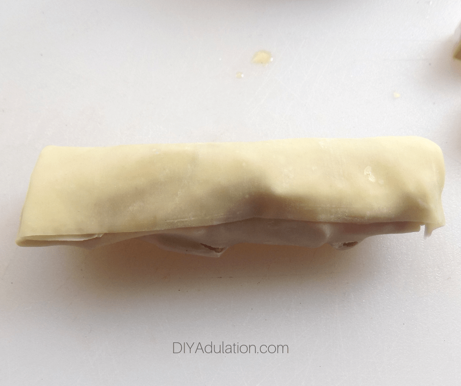 Sealed Edge of Caramel Apple Egg Roll
