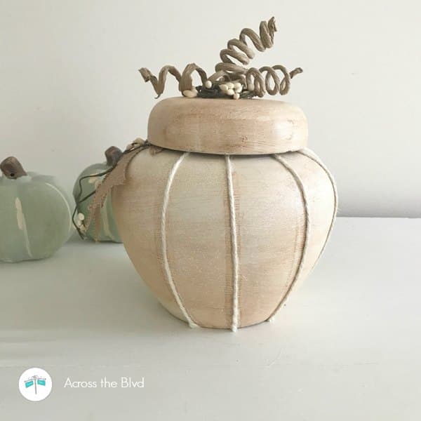 Pumpkin made from Thrift Store Ceramic Jar