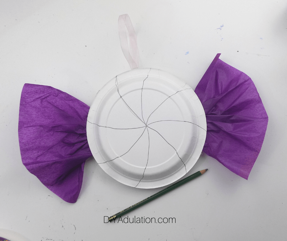 Candy Sections Drawn on Paper Plate