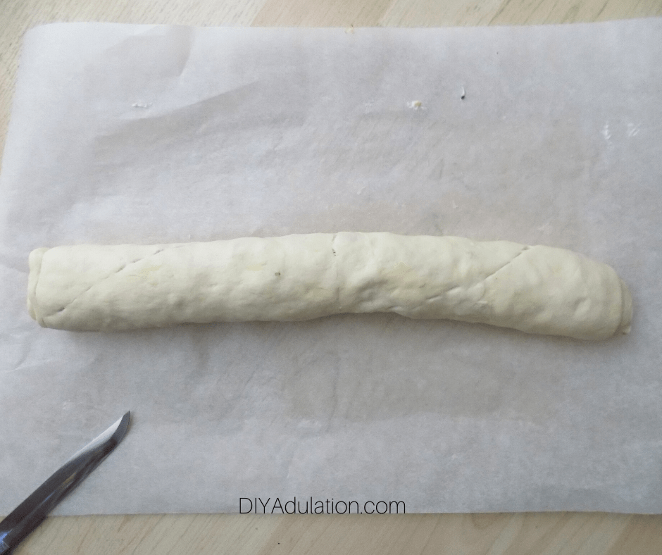 Rolled Dough on Parchment Paper